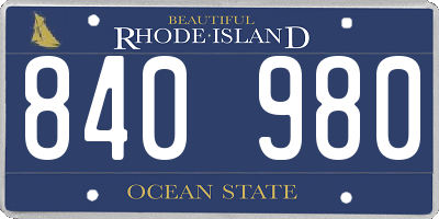 RI license plate 840980