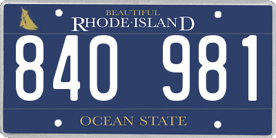 RI license plate 840981