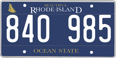 RI license plate 840985