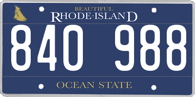 RI license plate 840988