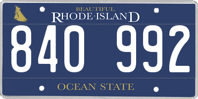 RI license plate 840992