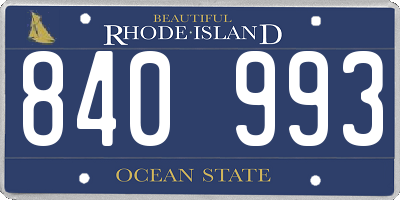 RI license plate 840993