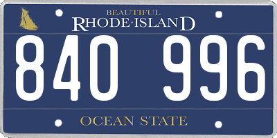 RI license plate 840996