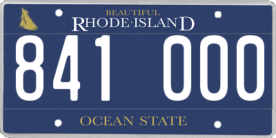 RI license plate 841000