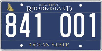 RI license plate 841001