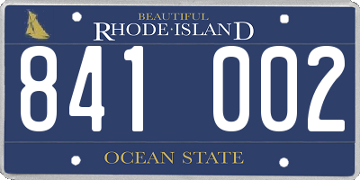 RI license plate 841002