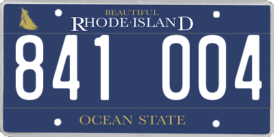RI license plate 841004
