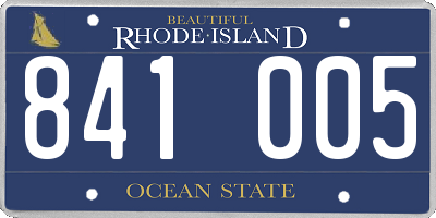 RI license plate 841005