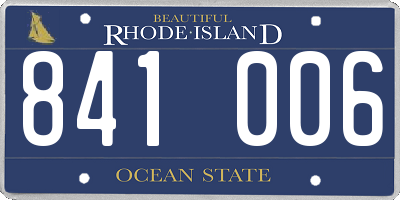 RI license plate 841006
