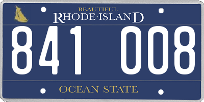 RI license plate 841008