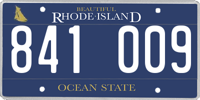 RI license plate 841009