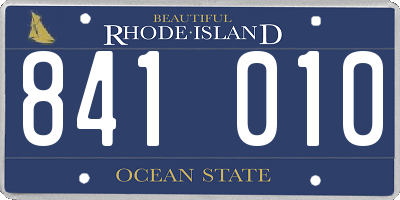 RI license plate 841010