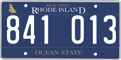 RI license plate 841013
