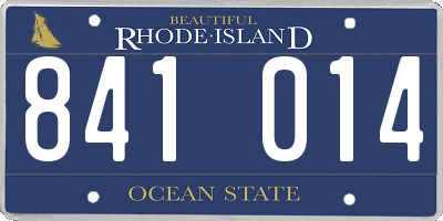 RI license plate 841014