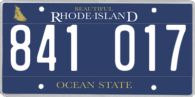 RI license plate 841017