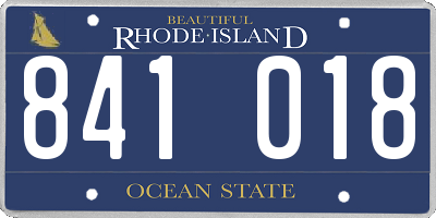 RI license plate 841018