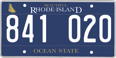 RI license plate 841020