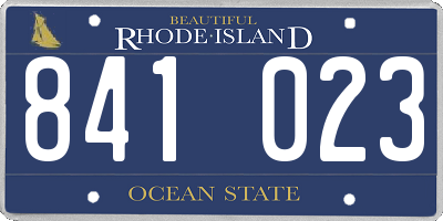 RI license plate 841023
