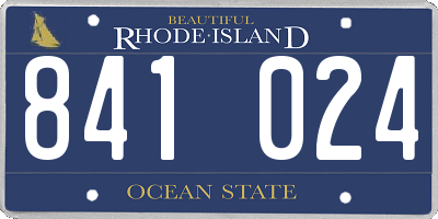 RI license plate 841024