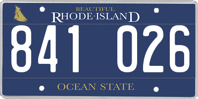 RI license plate 841026