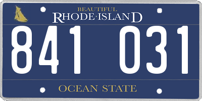 RI license plate 841031