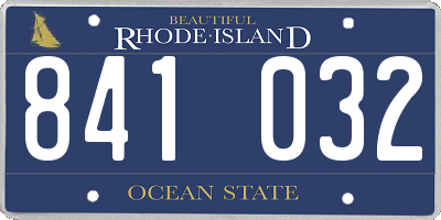 RI license plate 841032