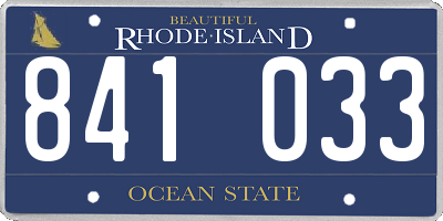 RI license plate 841033