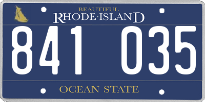 RI license plate 841035