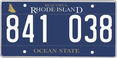 RI license plate 841038