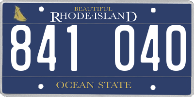 RI license plate 841040