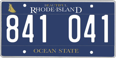 RI license plate 841041
