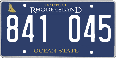 RI license plate 841045