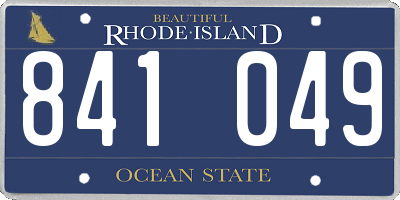 RI license plate 841049