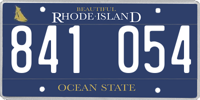 RI license plate 841054