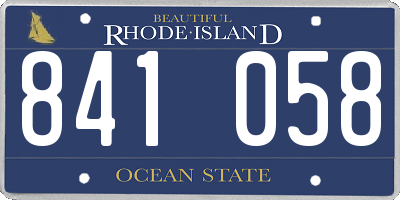 RI license plate 841058