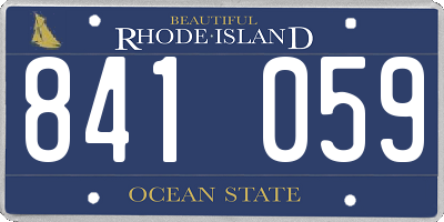 RI license plate 841059