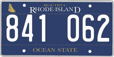 RI license plate 841062