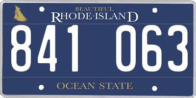 RI license plate 841063