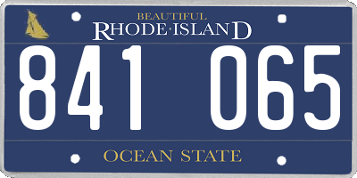 RI license plate 841065