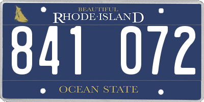 RI license plate 841072