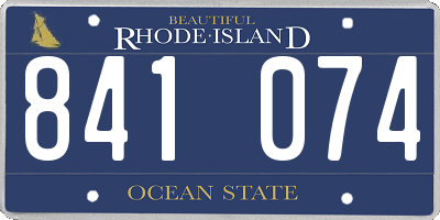 RI license plate 841074