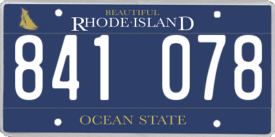 RI license plate 841078