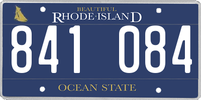 RI license plate 841084