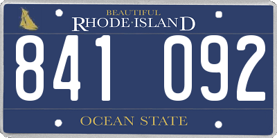 RI license plate 841092