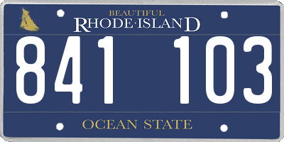 RI license plate 841103