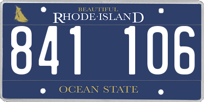 RI license plate 841106
