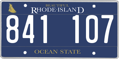 RI license plate 841107