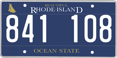RI license plate 841108