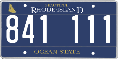 RI license plate 841111