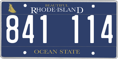 RI license plate 841114